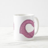 Mug Dragon cardiaque mauve sur blanc (Devant droit)