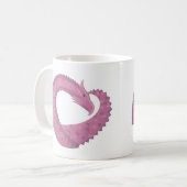 Mug Dragon cardiaque mauve sur blanc (Devant gauche)