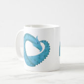Mug Dragon cardiaque turquoise en blanc (Devant gauche)
