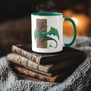Mug Dragon Celtique Vert Motif Noué Fantastique Violet