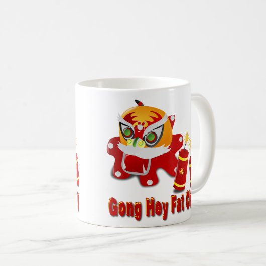 Mug Dragon chinois et pétards (Devant droit)