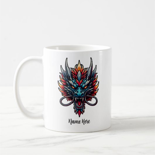 Mug Dragon Chinois Nom Personnalisé (Gauche)