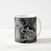 Mug Dragon chinois traditionnel Dessin noir blanc (Devant droit)
