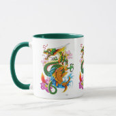 Mug Dragon chinois vert Koi (Gauche)
