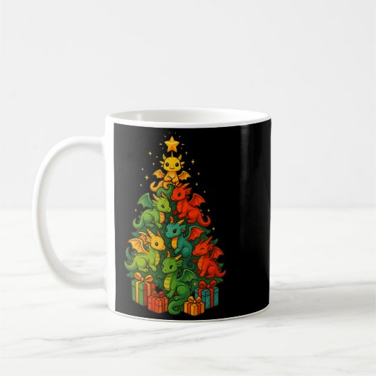 Mug Dragon Christmas Tree Funny Dragon Xmas (Gauche)