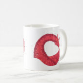 Mug Dragon cœur rouge sur fond blanc (Devant droit)