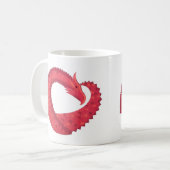 Mug Dragon cœur rouge sur fond blanc (Devant gauche)