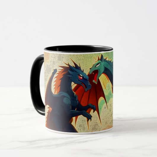 Mug Dragon contre Pégase - Art Fantastique (Devant gauche)