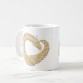 Mug Dragon de coeur de grès sur blanc (Devant gauche)