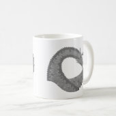 Mug Dragon de coeur gris sur blanc (Devant droit)