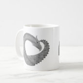 Mug Dragon de coeur gris sur blanc (Devant gauche)