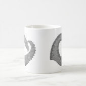 Mug Dragon de coeur gris sur blanc (Centre)