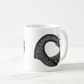 Mug Dragon de coeur noir sur blanc (Devant droit)