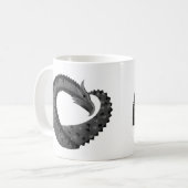 Mug Dragon de coeur noir sur blanc (Devant gauche)