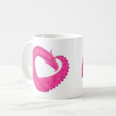 Mug Dragon de coeur rose chaud sur blanc (Devant gauche)