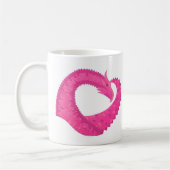 Mug Dragon de coeur rose chaud sur blanc (Gauche)