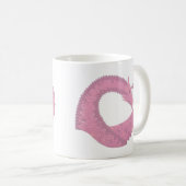 Mug Dragon de coeur rose sur blanc (Devant droit)