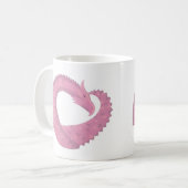 Mug Dragon de coeur rose sur blanc (Devant gauche)