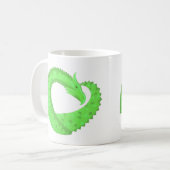Mug Dragon de coeur vert citron blanc (Devant gauche)