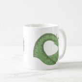 Mug Dragon de coeur vert olive blanc (Devant droit)