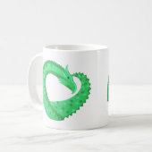 Mug Dragon de coeur vert sur blanc (Devant gauche)