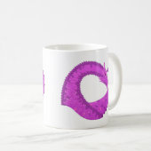 Mug Dragon de coeur violet clair sur blanc (Devant droit)