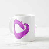 Mug Dragon de coeur violet clair sur blanc (Devant gauche)