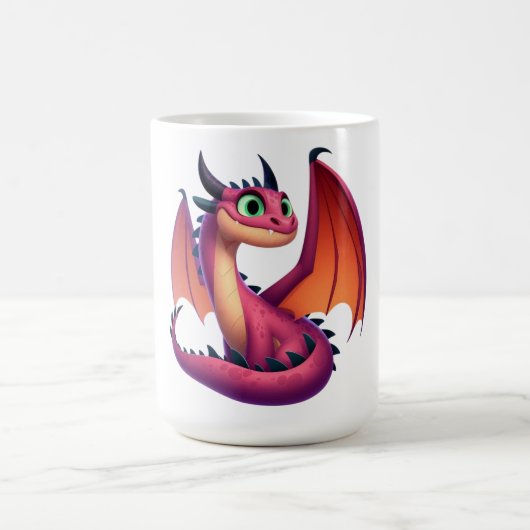 Mug Dragon de dessin animé mignon violet/rouge (Centre)