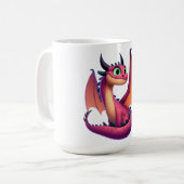 Mug Dragon de dessin animé mignon violet/rouge (Devant gauche)