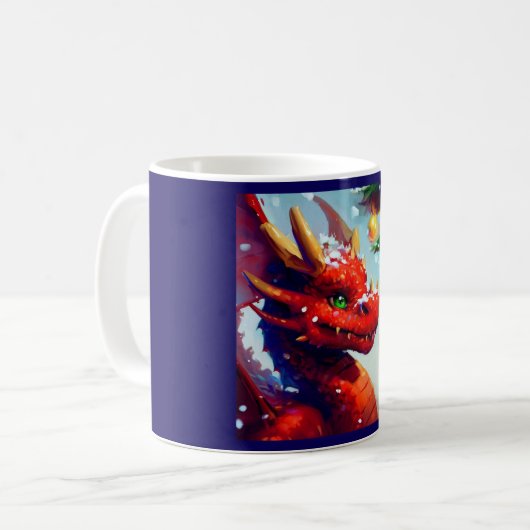 Mug Dragon de Noël 2 (Devant gauche)