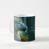 Mug Dragon de Noël Turquoise Magique (Devant gauche)