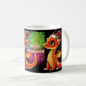 Mug Dragon de perles pour Joyeux Noël (Devant droit)