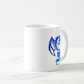 Mug Dragon de tatouage tribal bleu (Devant droit)