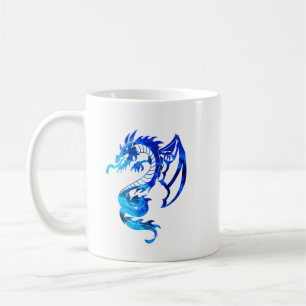 Mug Dragon de tatouage tribal bleu