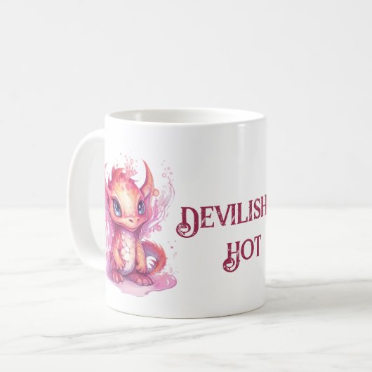 Mug Dragon diable rose mignon (Devant gauche)