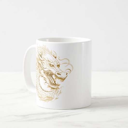 Mug Dragon d'or chinois (Devant gauche)