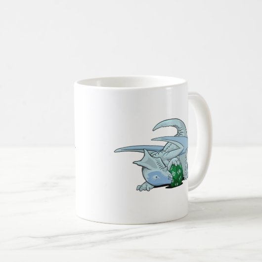 Mug Dragon du blanc D20 (Devant droit)