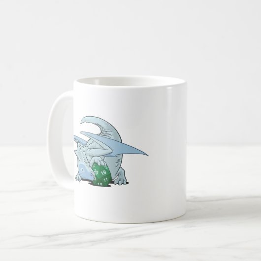 Mug Dragon du blanc D20 (Devant gauche)