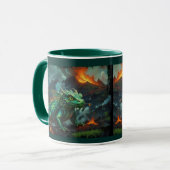 Mug Dragon hawaïen se réchauffant sur la lave (Devant gauche)