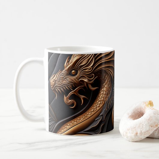 Mug Dragon imprimé en cuir 3D (Avec donut)