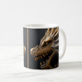 Mug Dragon imprimé en cuir 3D (Devant droit)