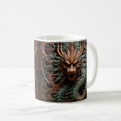 Mug Dragon imprimé en cuir 3D (Devant droit)