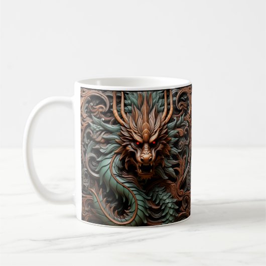 Mug Dragon imprimé en cuir 3D (Gauche)
