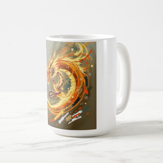 Mug Dragon Jaune Doré (Devant droit)