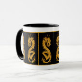 Mug Dragon oriental d'or 02 (Devant gauche)