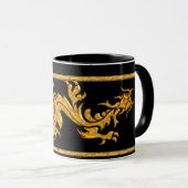 Mug Dragon oriental d'or 03 (Devant droit)