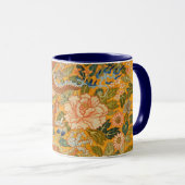 Mug DRAGON PARMI LES PÉONIES, FLEURS, Floral FEUILLE V (Devant droit)