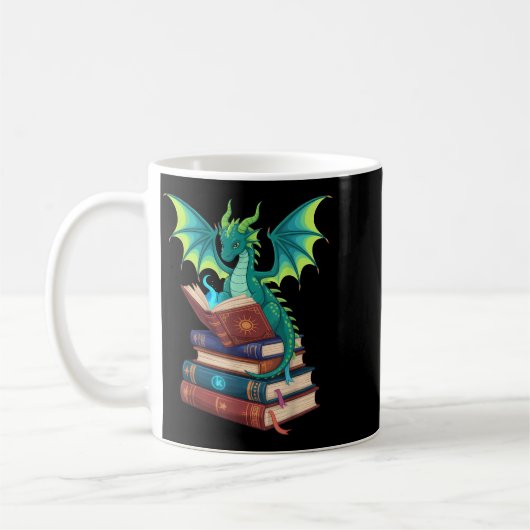 Mug Dragon Reading Books Fantasy Lovers Mythical Creat (Gauche)
