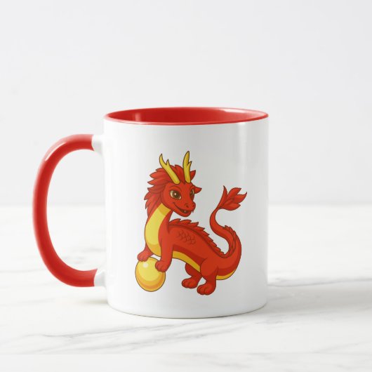 Mug Dragon Rouge Chinois (Gauche)