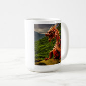 Mug Dragon rouge gallois - Symbole de force et d'hérit (Devant droit)